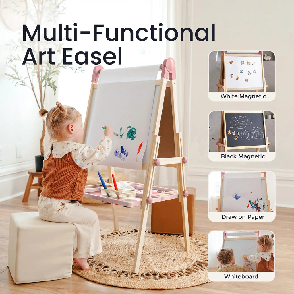 Tiny Land® Pink Magnitales Easel & Paper Roll Set - Paranoid Ranch