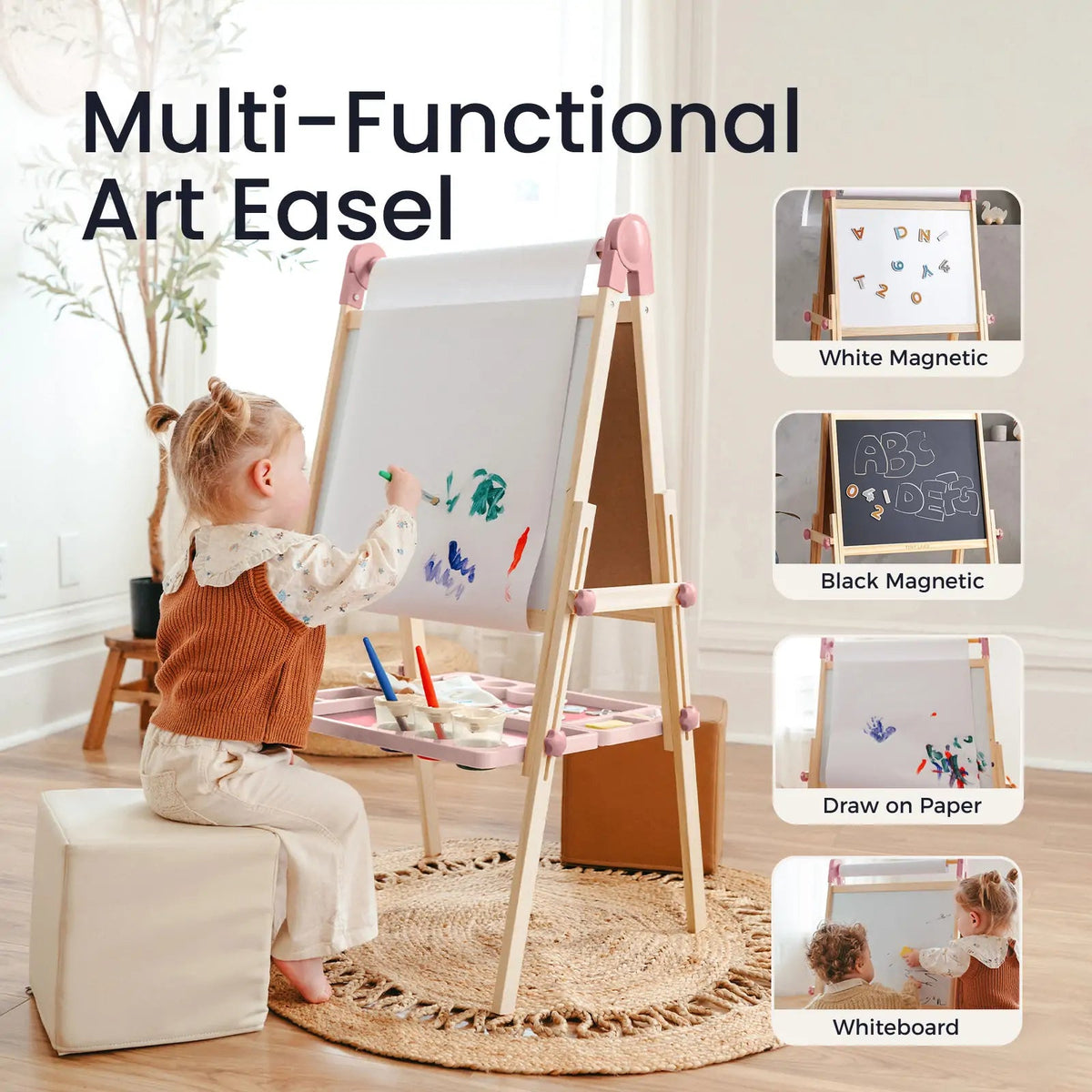 Tiny Land® Pink Magnitales Easel & Paper Roll Set - Paranoid Ranch