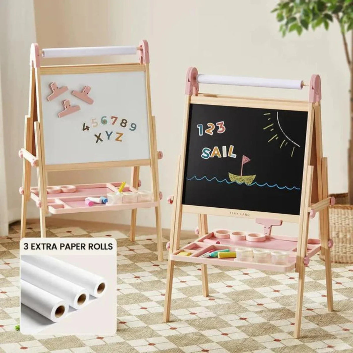 Tiny Land® Pink Magnitales Easel & Paper Roll Set - Paranoid Ranch