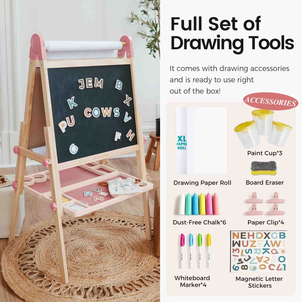 Tiny Land® Pink Magnitales Easel & Paper Roll Set - Paranoid Ranch