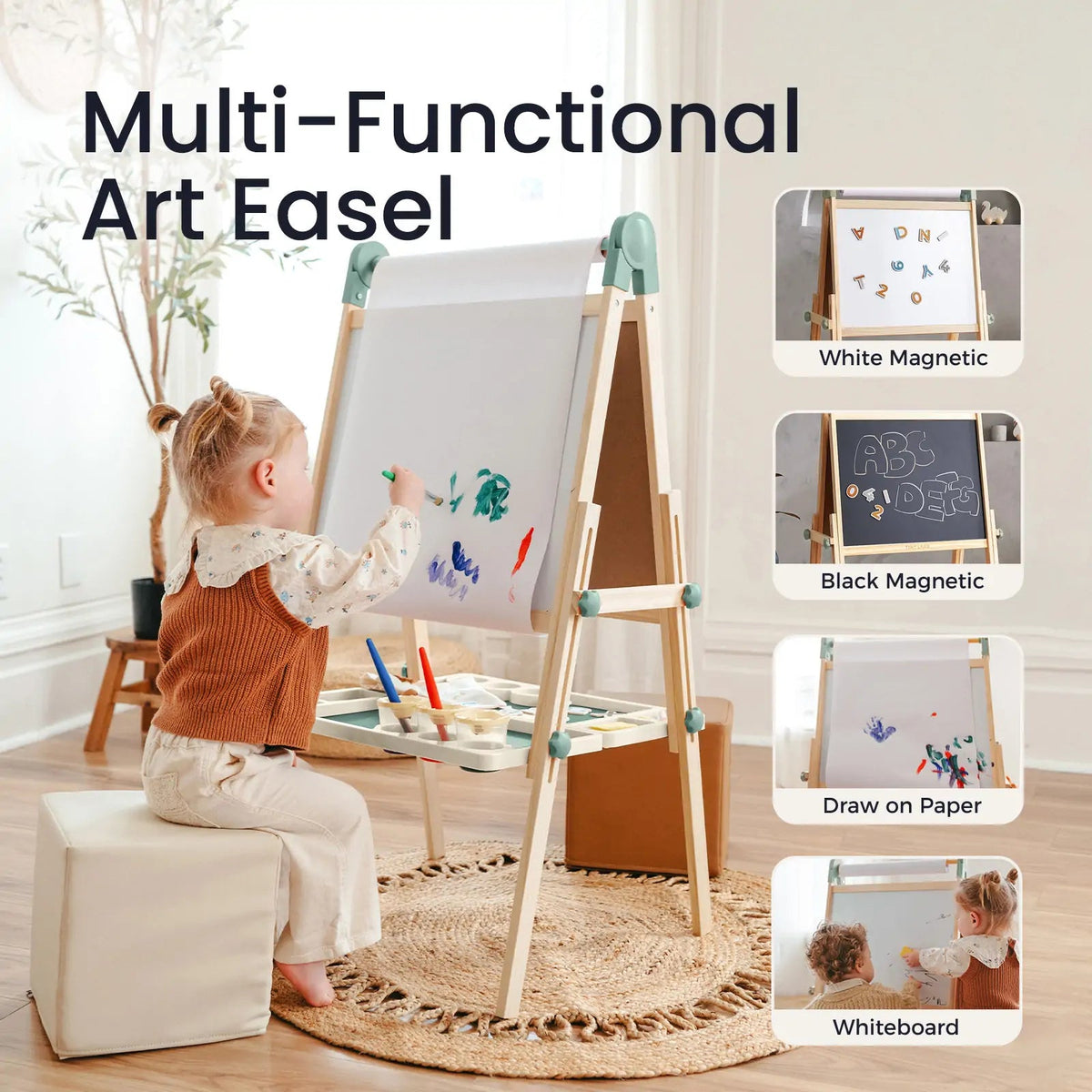 Tiny Land® Pink Magnitales Easel & Paper Roll Set - Paranoid Ranch