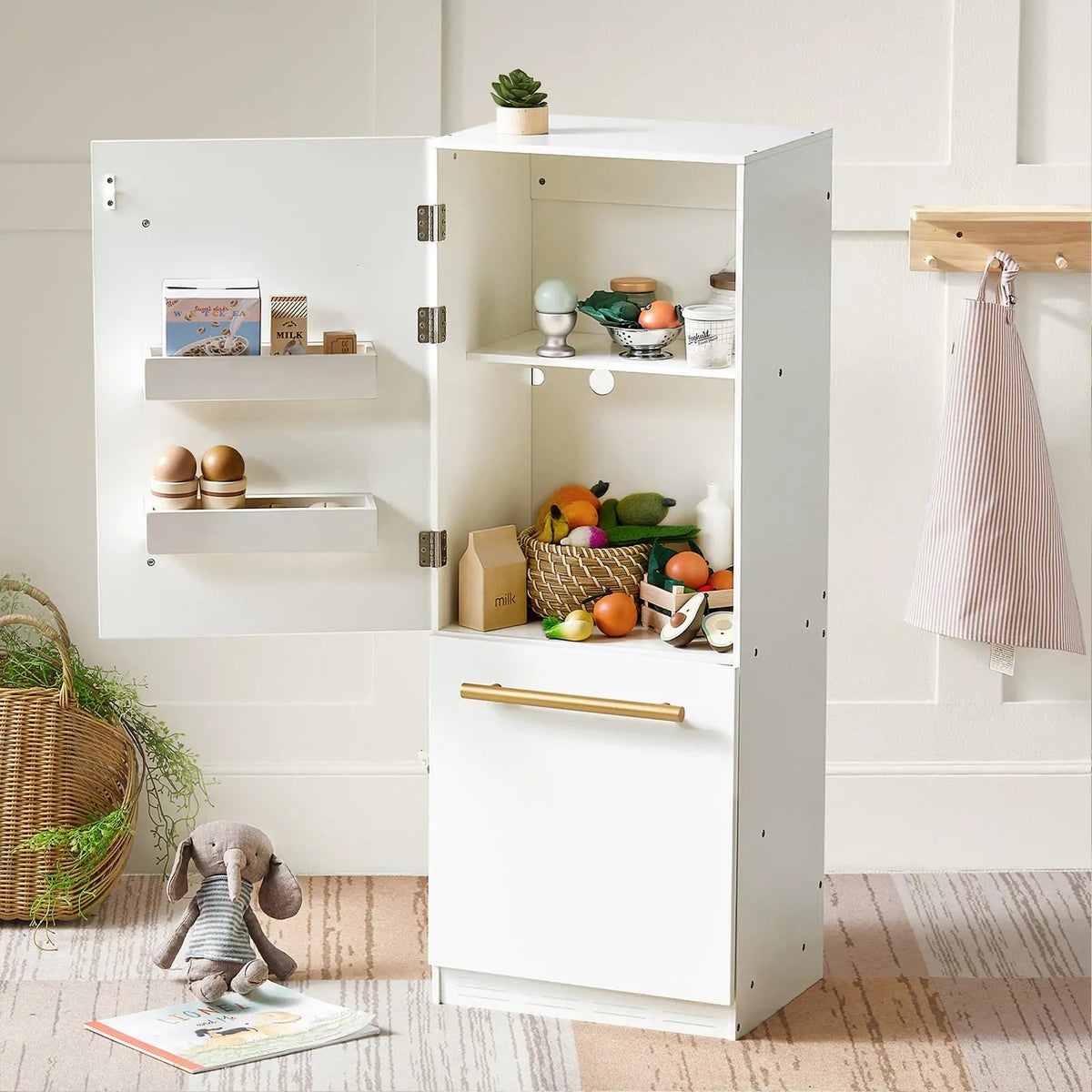 Tiny Land® Play Kitchen Accessories – Play Kitchen Fridge: Wooden Cabinet Refrigerator for Kids - Paranoid Ranch