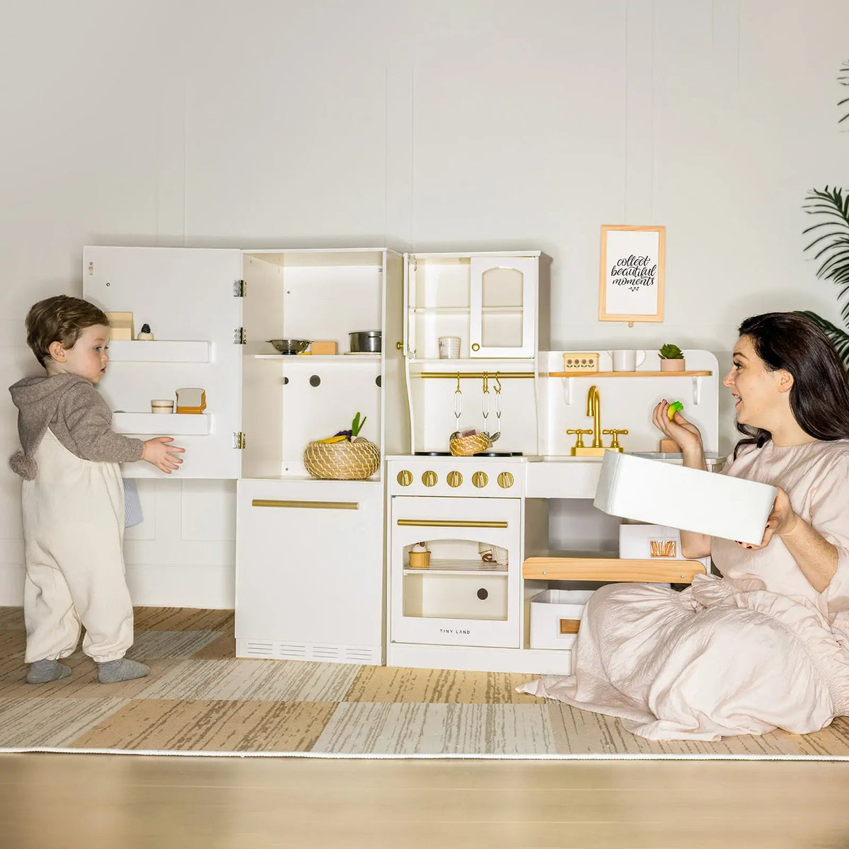 Tiny Land® Play Kitchen Accessories – Play Kitchen Fridge: Wooden Cabinet Refrigerator for Kids - Paranoid Ranch