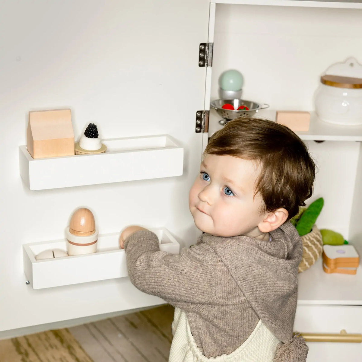 Tiny Land® Play Kitchen Accessories – Play Kitchen Fridge: Wooden Cabinet Refrigerator for Kids - Paranoid Ranch
