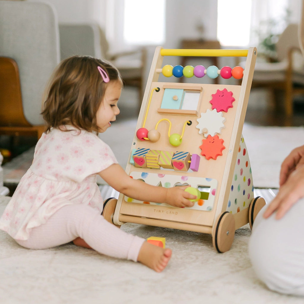Tiny Land® Premium Natural Wooden Activity Walker - Paranoid Ranch