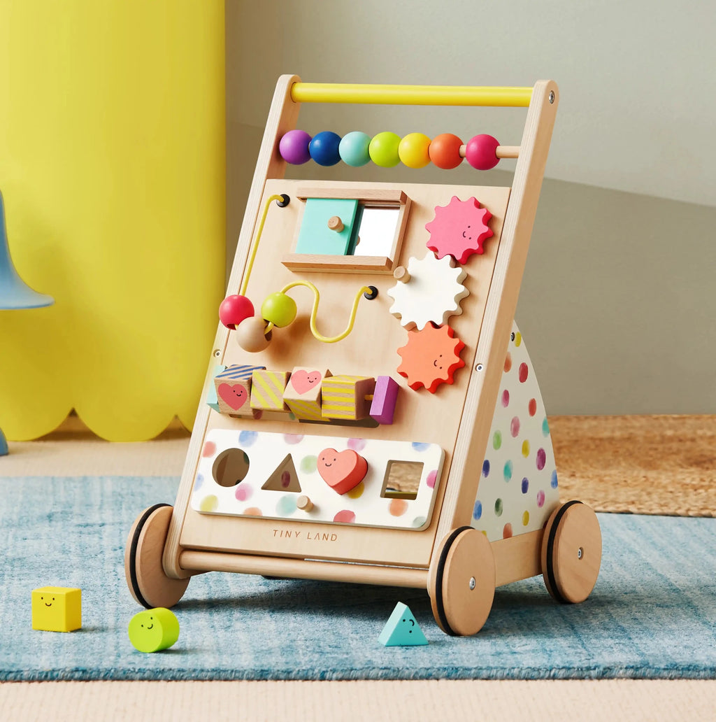Tiny Land® Premium Natural Wooden Activity Walker - Paranoid Ranch