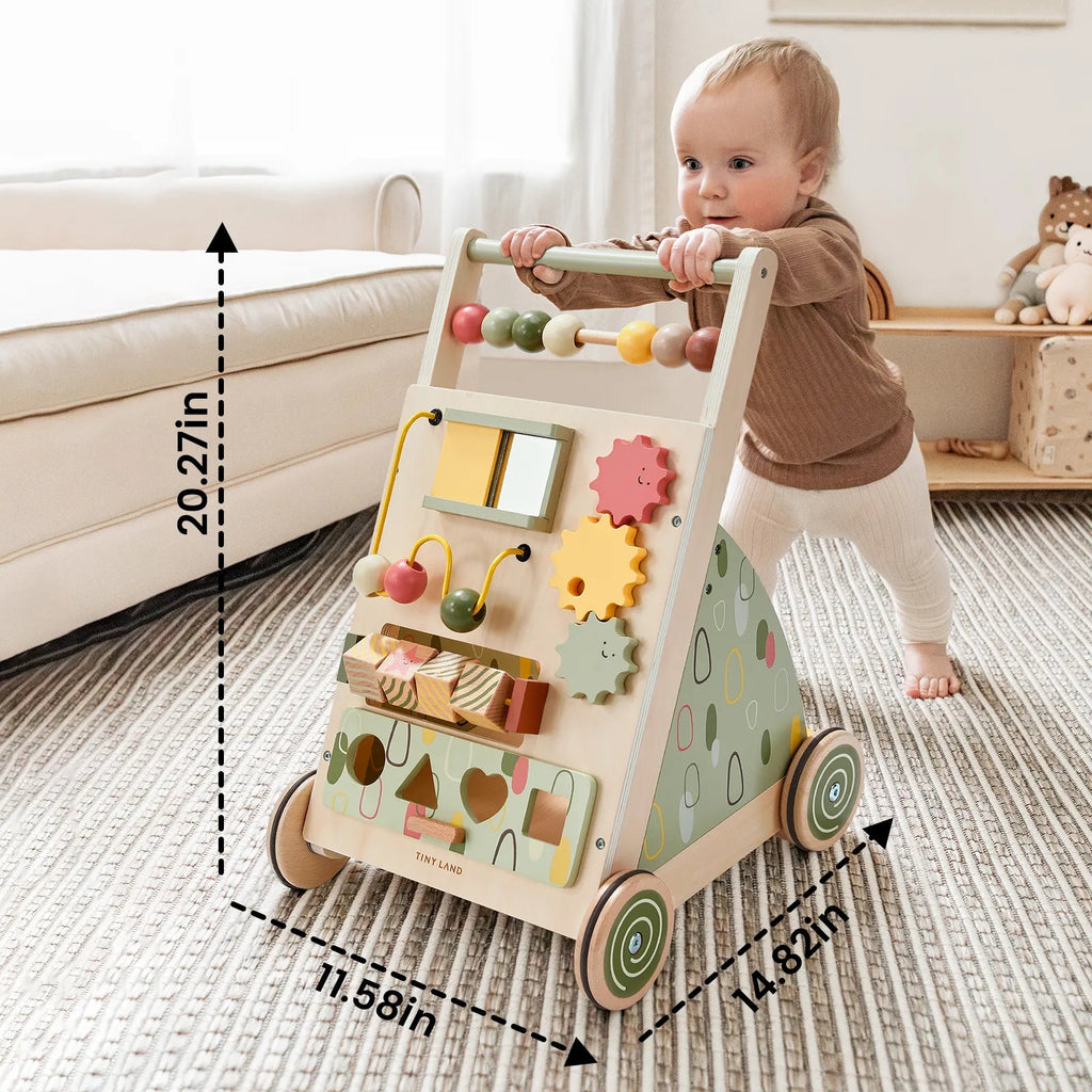 Tiny Land® Sage Green Wooden Baby Walker - Paranoid Ranch