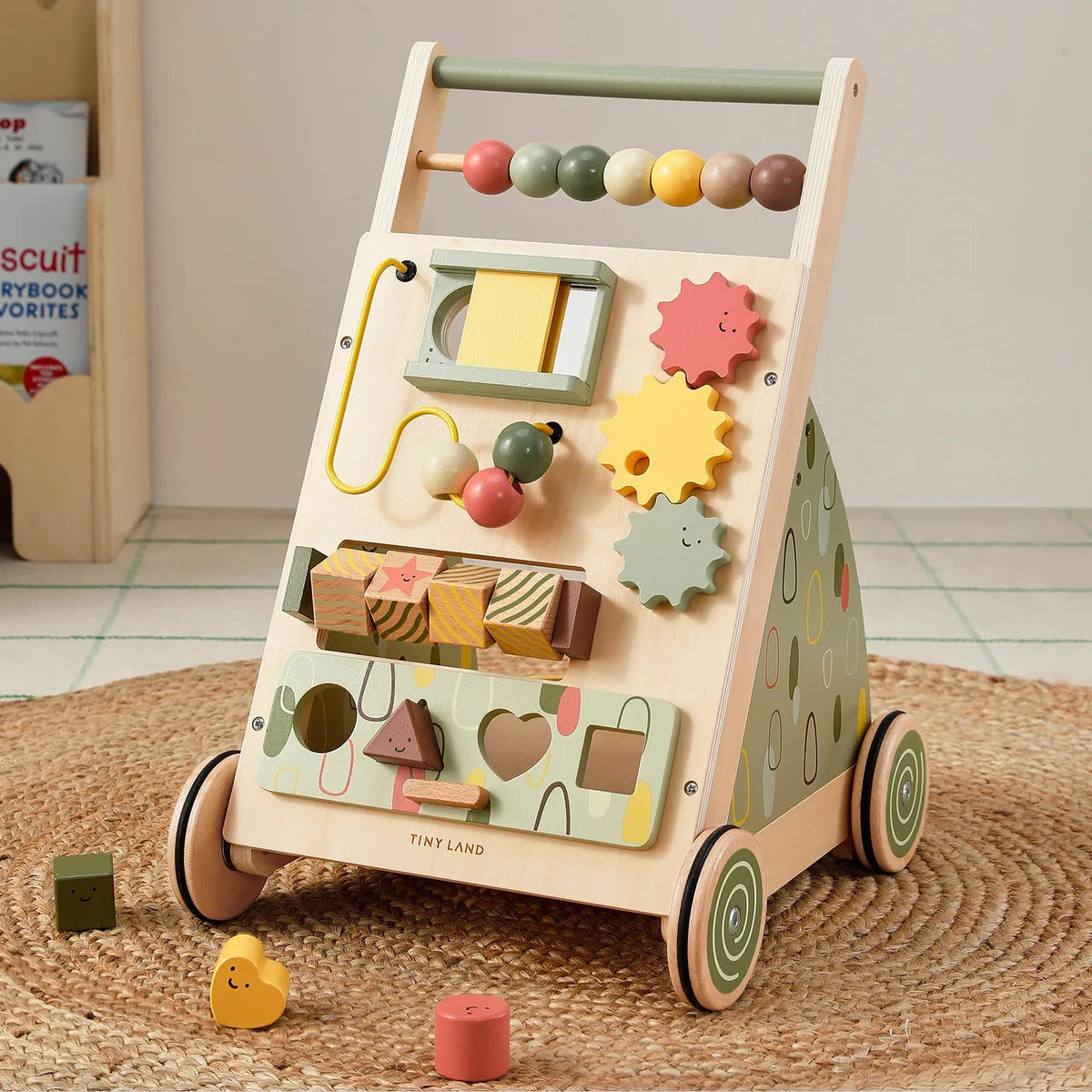 Tiny Land® Sage Green Wooden Baby Walker - Paranoid Ranch