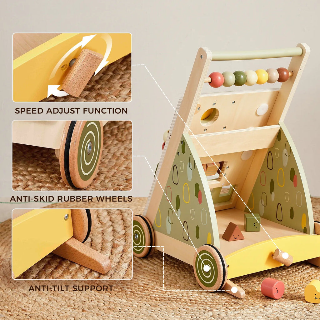 Tiny Land® Sage Green Wooden Baby Walker - Paranoid Ranch