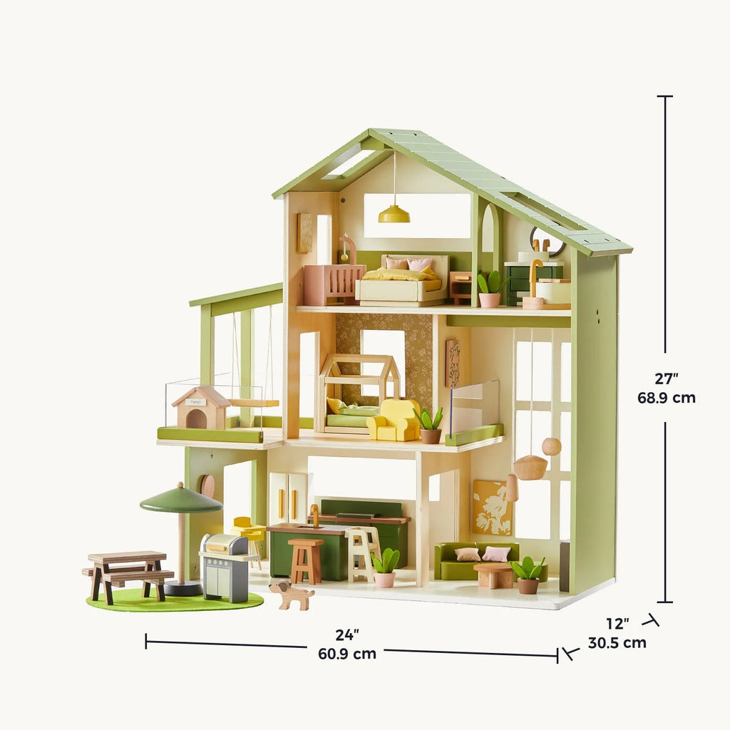 Tiny Land® Sweetwood Edge Dollhouse - Green & Pink - Paranoid Ranch