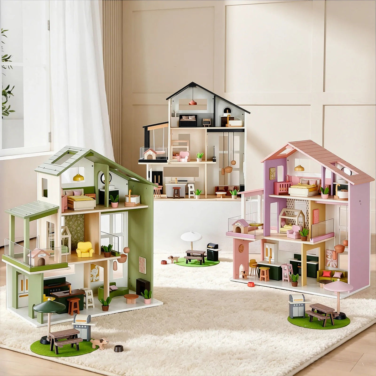 Tiny Land® Sweetwood Edge Dollhouse - Green & Pink - Paranoid Ranch