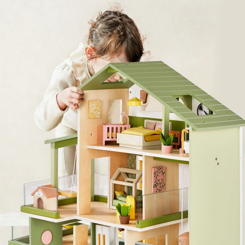 Tiny Land® Sweetwood Edge Dollhouse - Green & Pink - Paranoid Ranch