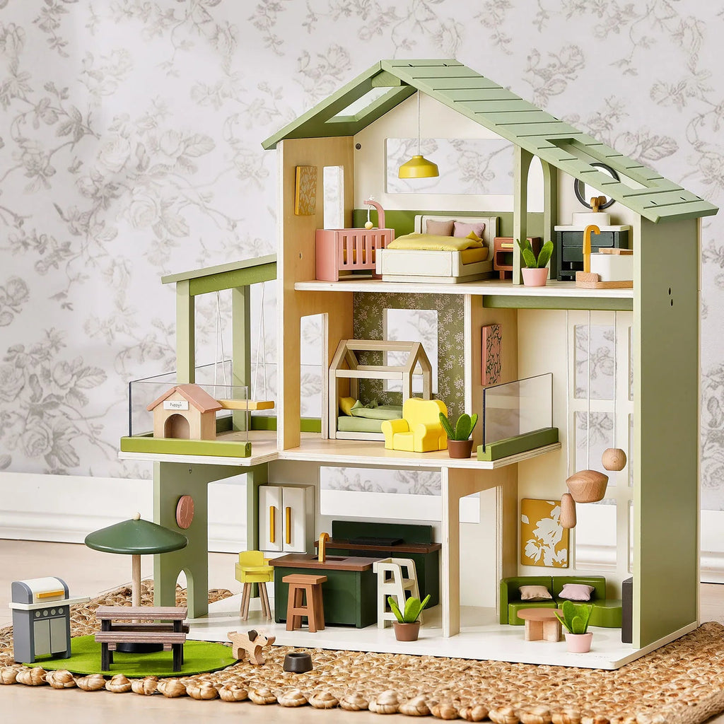 Tiny Land® Sweetwood Edge Dollhouse - Green & Pink - Paranoid Ranch