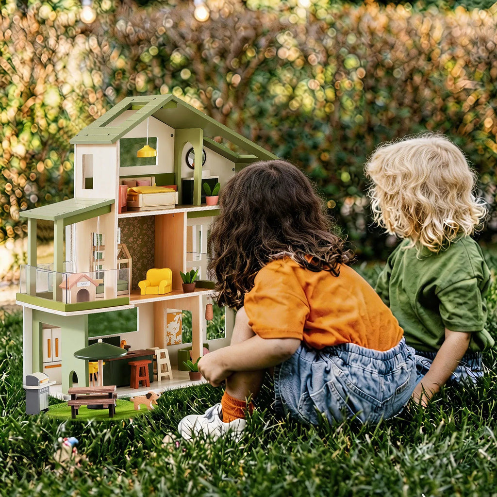 Tiny Land® Sweetwood Edge Dollhouse - Green & Pink - Paranoid Ranch