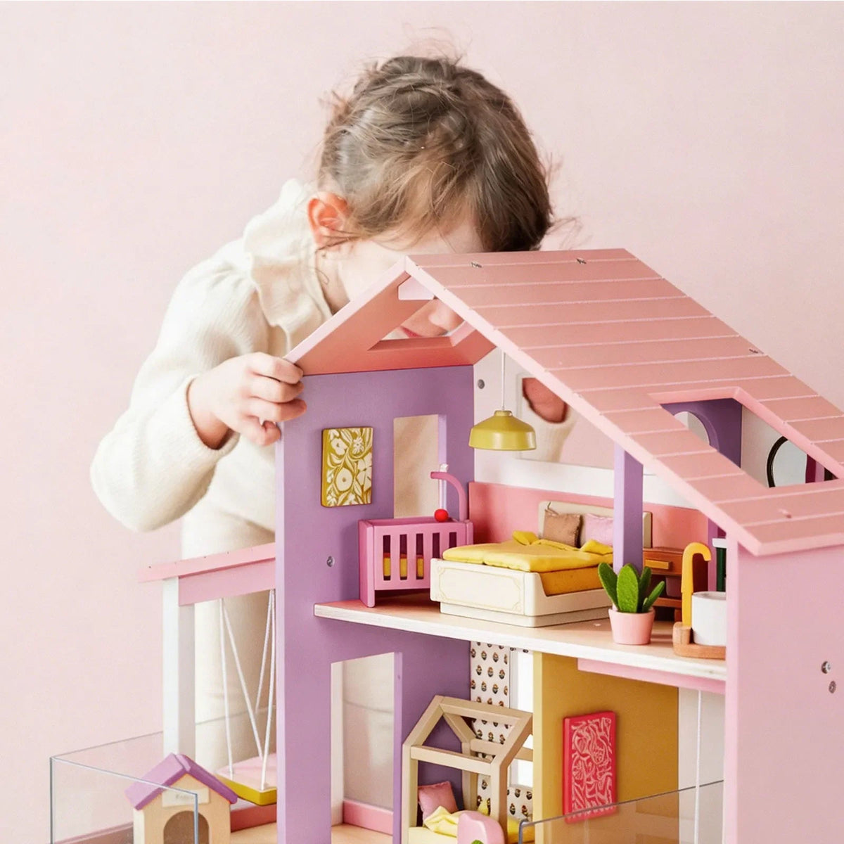 Tiny Land® Sweetwood Edge Dollhouse - Green & Pink - Paranoid Ranch