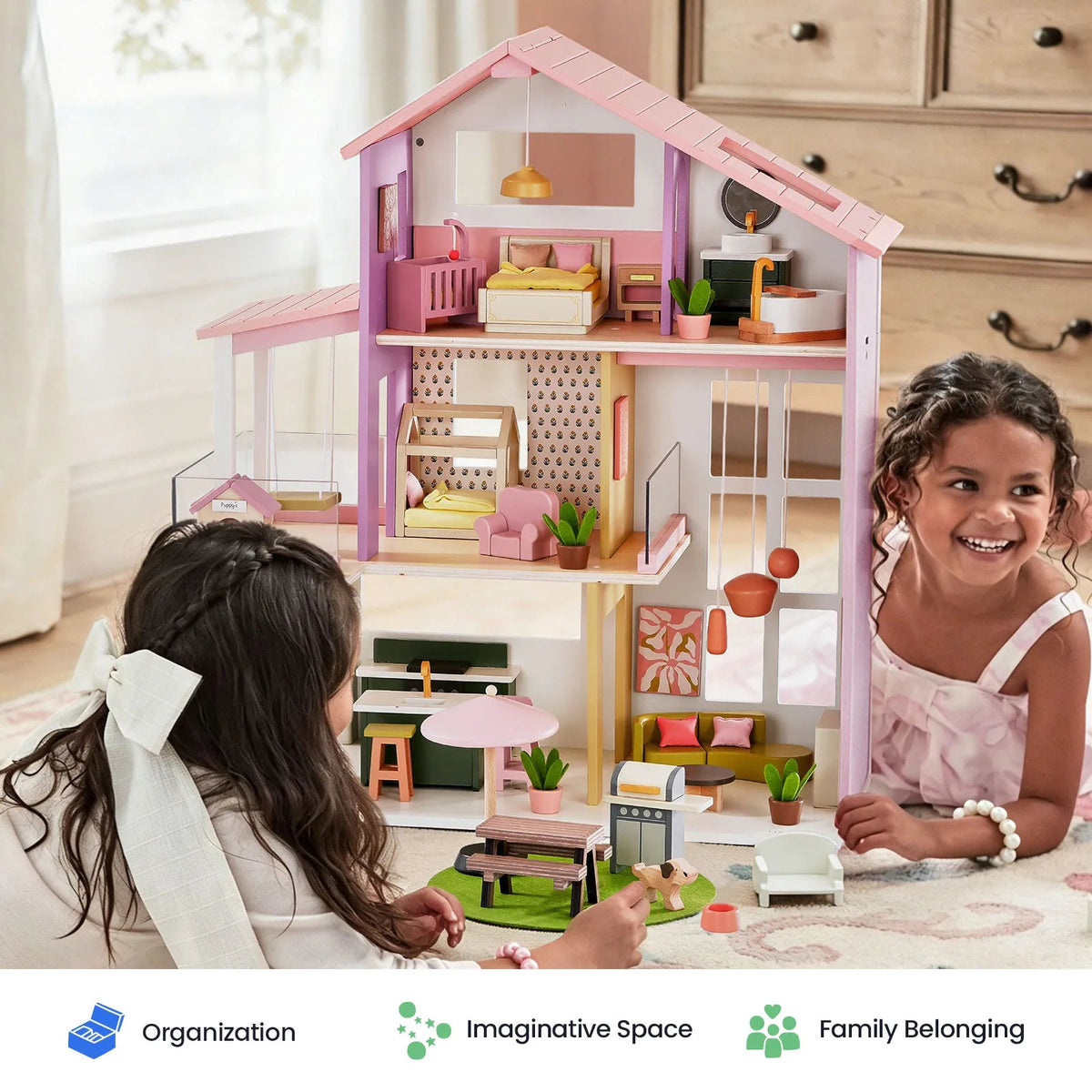 Tiny Land® Sweetwood Edge Dollhouse - Green & Pink - Paranoid Ranch