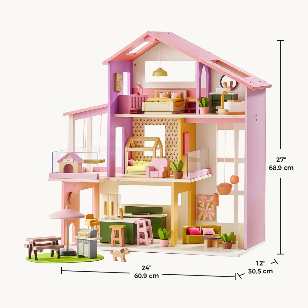 Tiny Land® Sweetwood Edge Dollhouse - Green & Pink - Paranoid Ranch