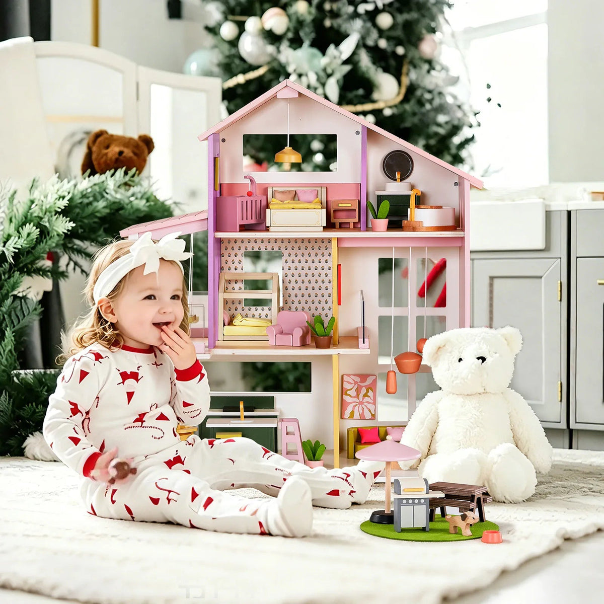 Tiny Land® Sweetwood Edge Dollhouse - Green & Pink - Paranoid Ranch