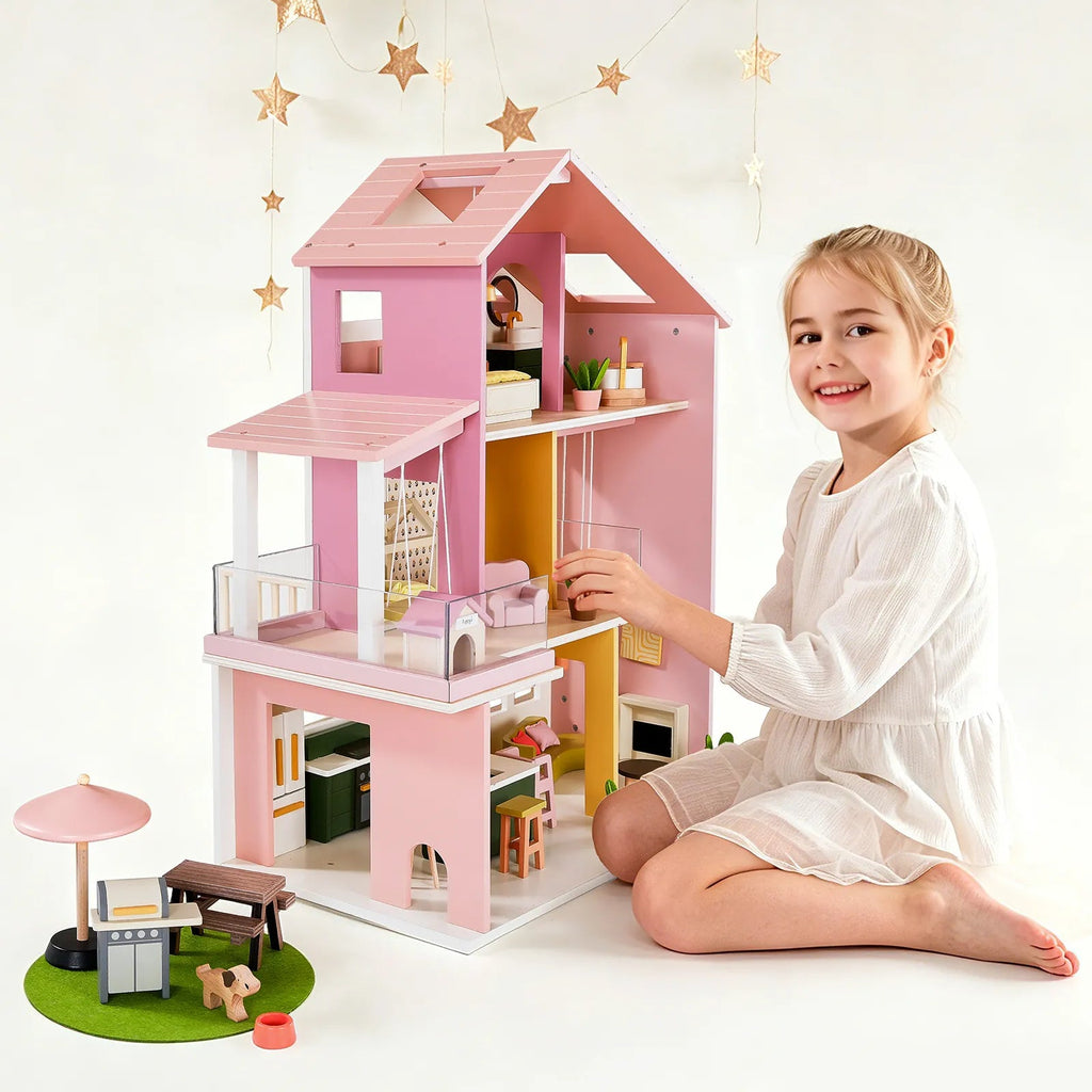 Tiny Land® Sweetwood Edge Dollhouse - Green & Pink - Paranoid Ranch