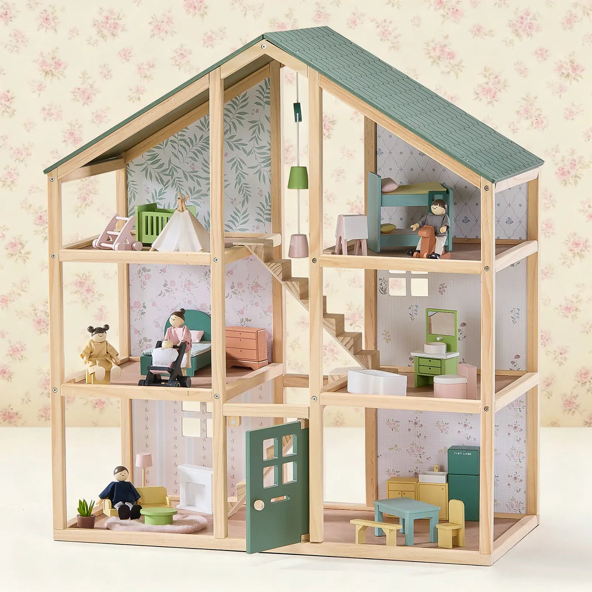 Tiny Land® Sweetwood Evergreen Dollhouse & Wooden Dollhouse Dolls - Paranoid Ranch