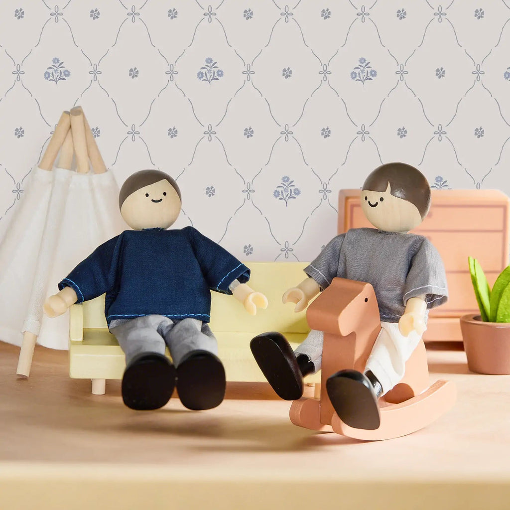 Tiny Land® Sweetwood Evergreen Dollhouse & Wooden Dollhouse Dolls - Paranoid Ranch
