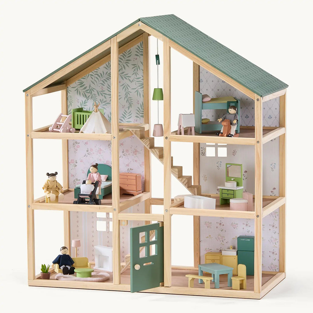 Tiny Land® Sweetwood Evergreen Dollhouse & Wooden Dollhouse Dolls - Paranoid Ranch