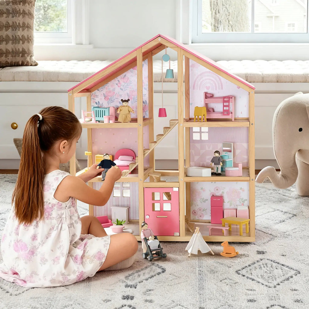 Tiny Land® Sweetwood Love Dollhouse & Wooden Dollhouse Dolls - Paranoid Ranch