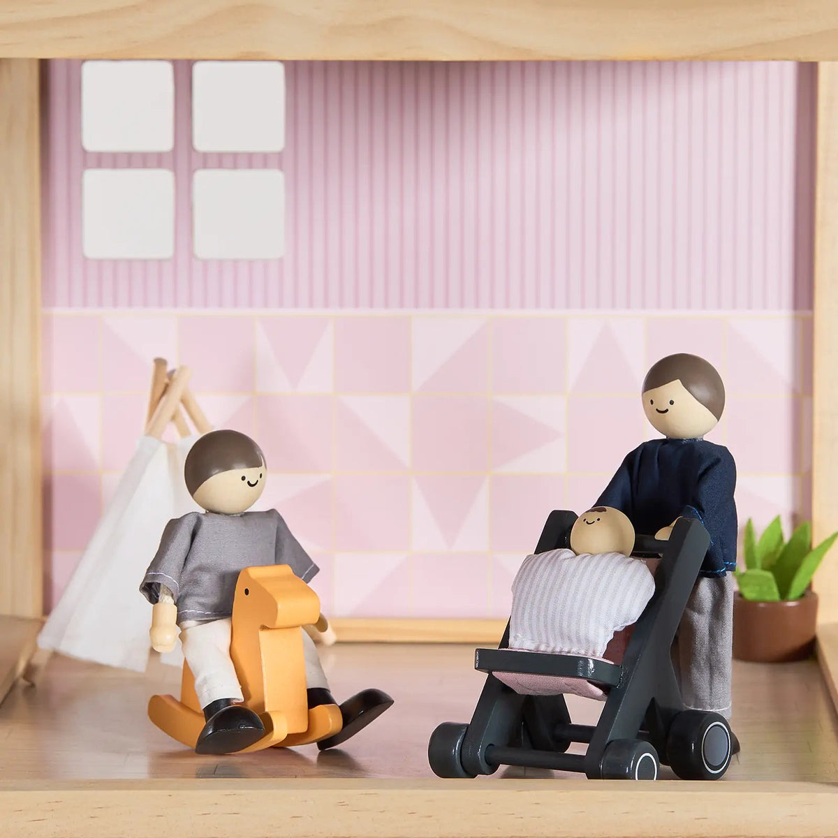 Tiny Land® Sweetwood Love Dollhouse & Wooden Dollhouse Dolls - Paranoid Ranch