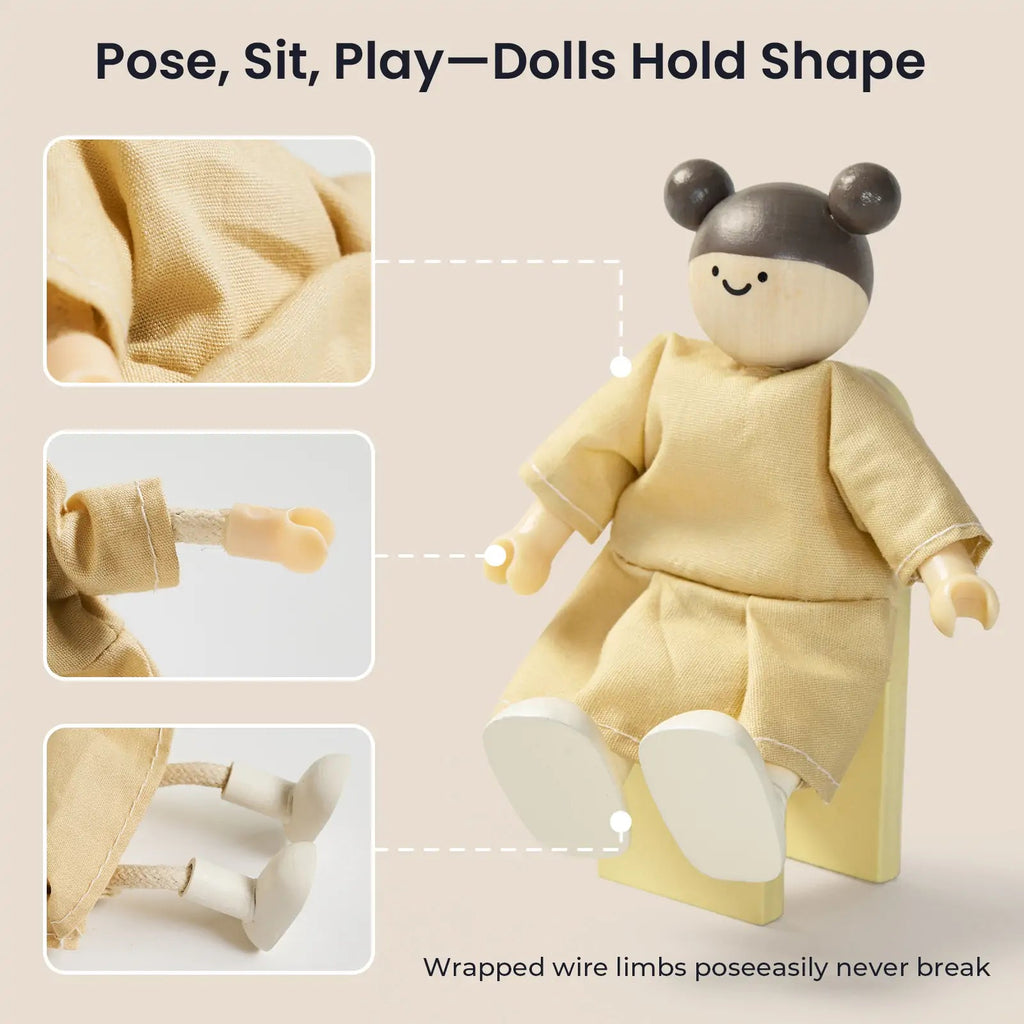 Tiny Land® Sweetwood Love Dollhouse & Wooden Dollhouse Dolls - Paranoid Ranch