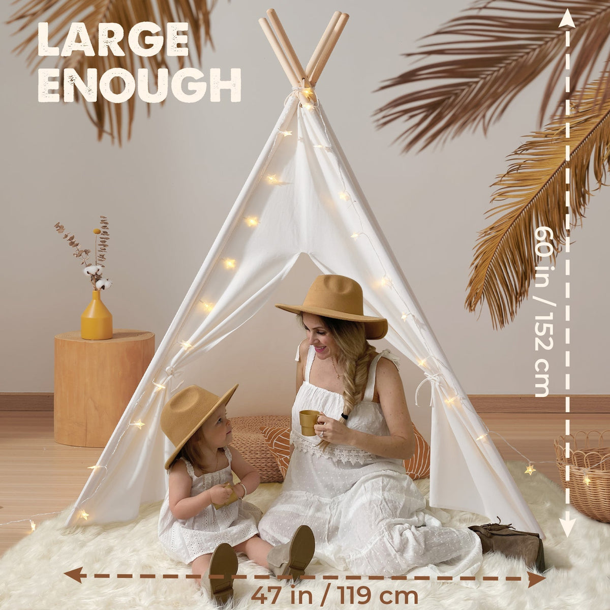 Tiny Land® Teepee Tent for Kids with Mat – Indoor Play Tent with Floor Mat - Paranoid Ranch