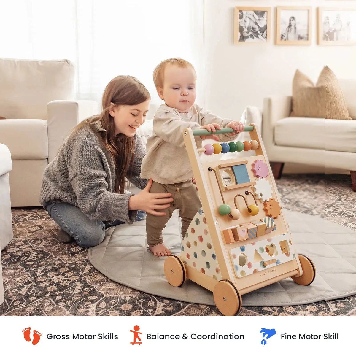 Tiny Land® Versatile Natural Wooden Baby Walker - Paranoid Ranch