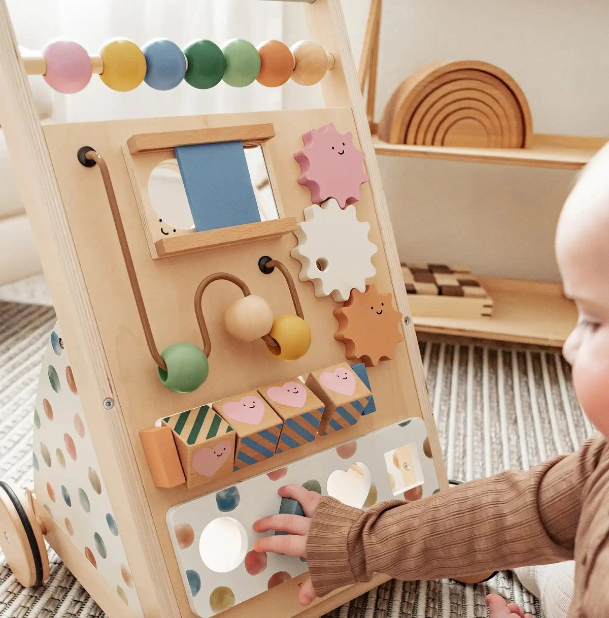 Tiny Land® Versatile Natural Wooden Baby Walker - Paranoid Ranch