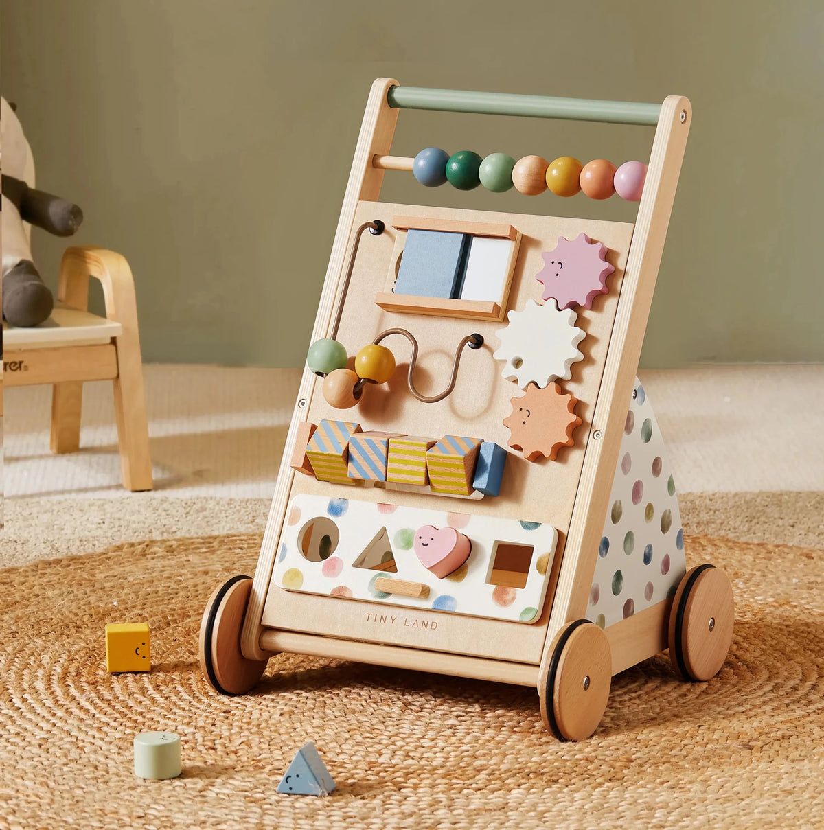 Tiny Land® Versatile Natural Wooden Baby Walker - Paranoid Ranch
