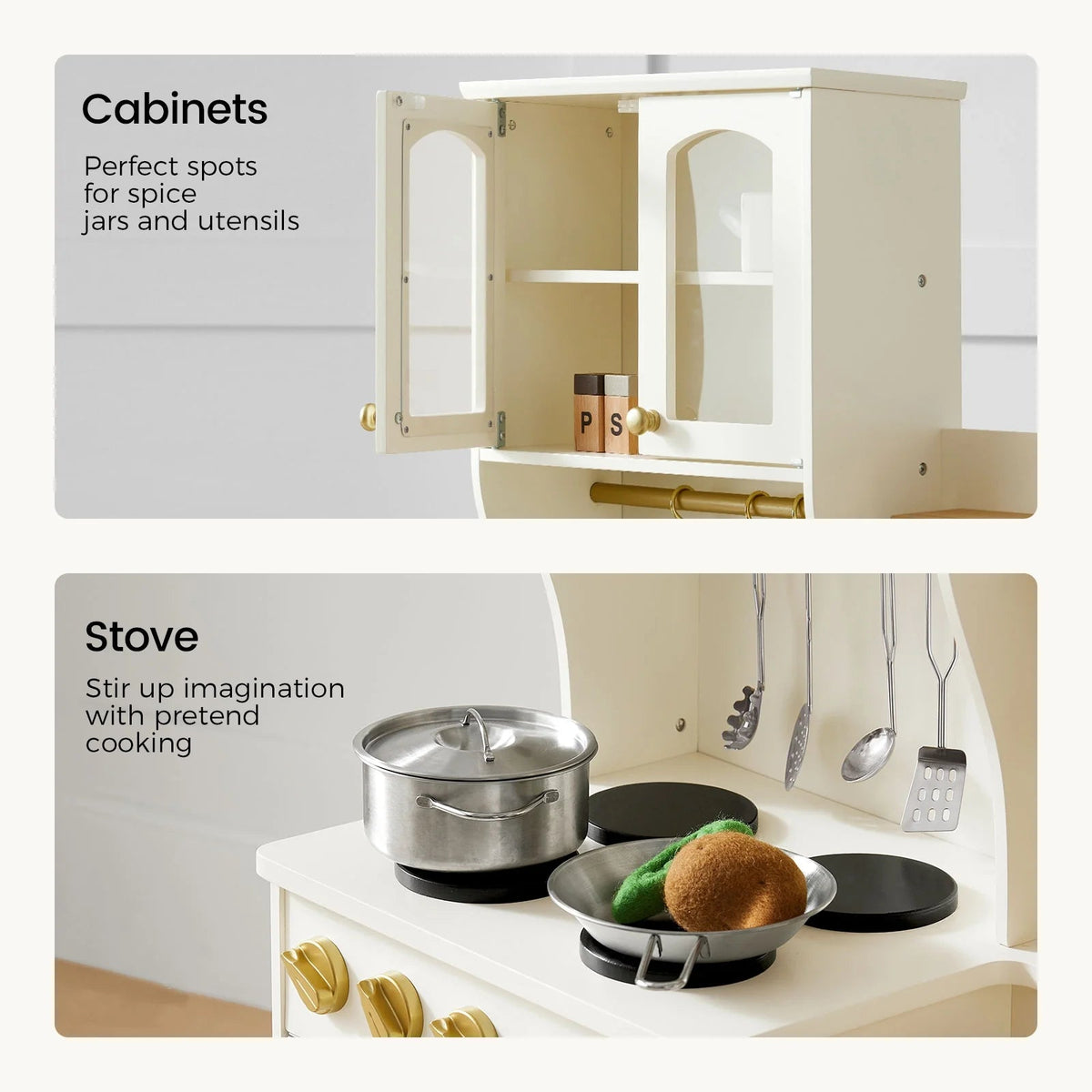 Tiny Land® Wooden Play Kitchen with Storage for Creative Toddlers - Paranoid Ranch