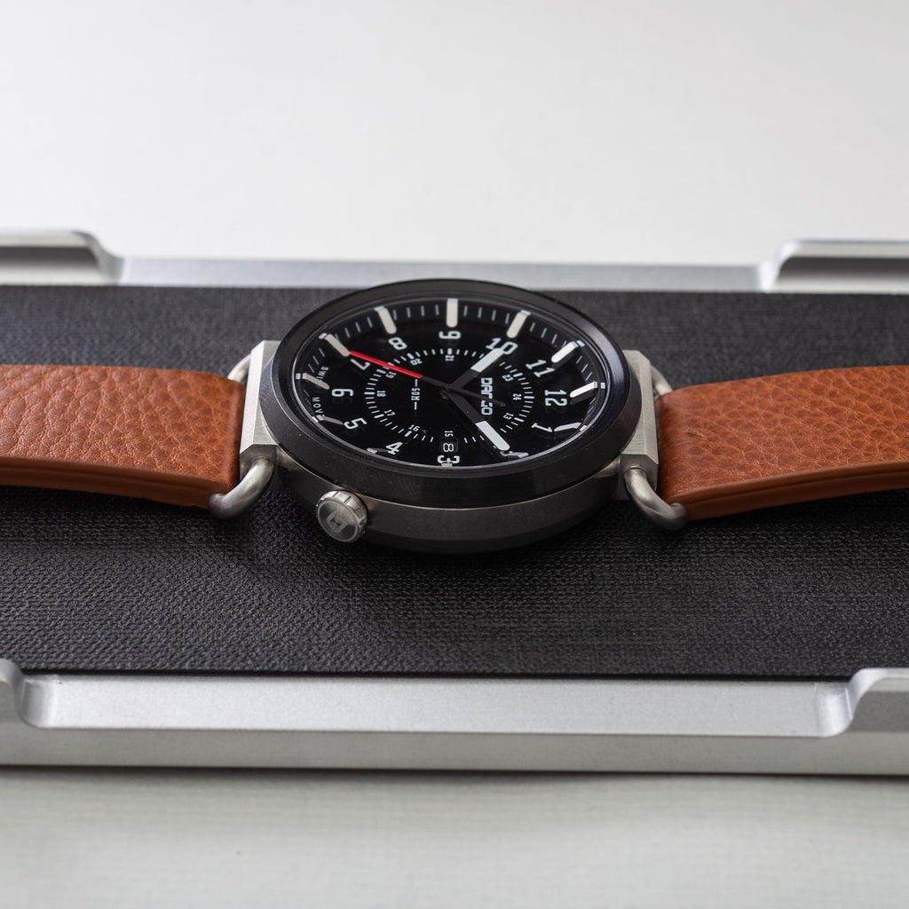 TK - 01 - Trek Watch with Italian Leather Strap - Whiskey Brown - Paranoid Ranch