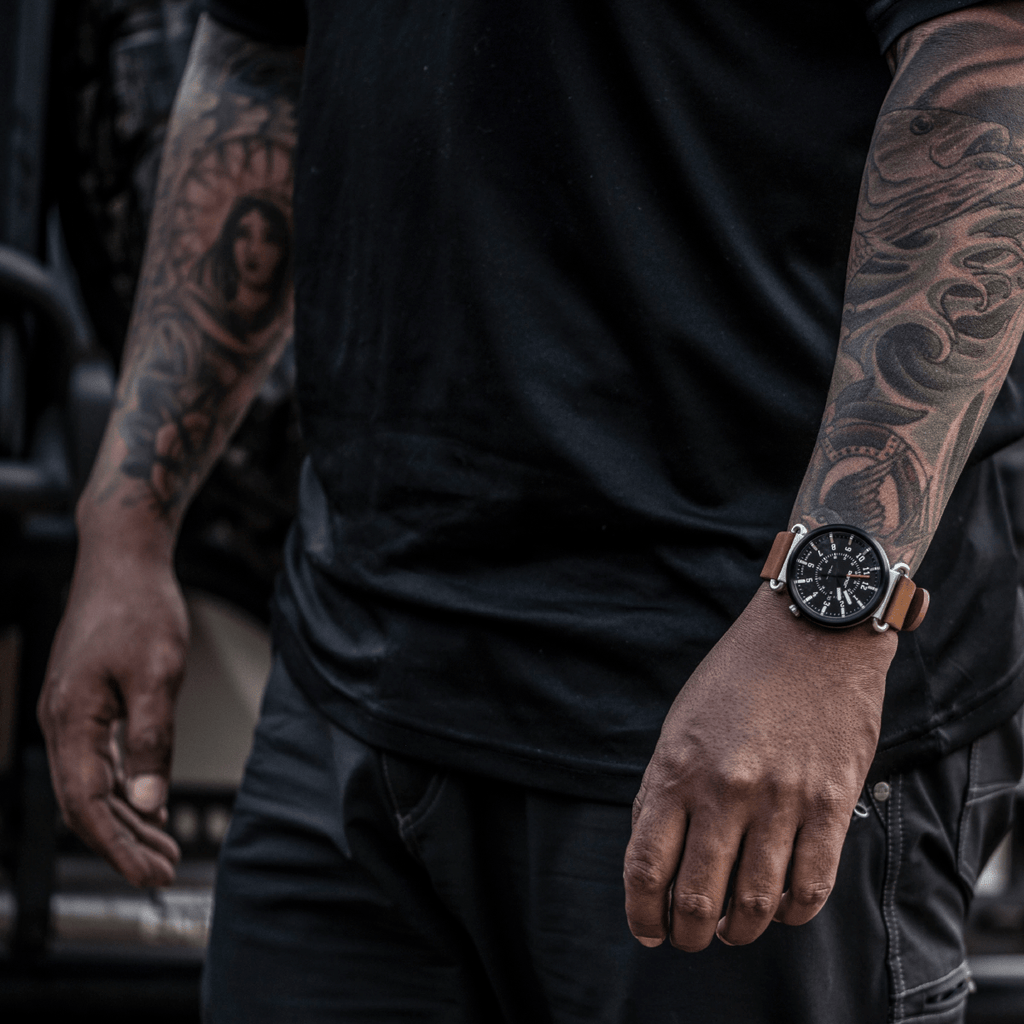 TK - 01 - Trek Watch with Italian Leather Strap - Whiskey Brown - Paranoid Ranch