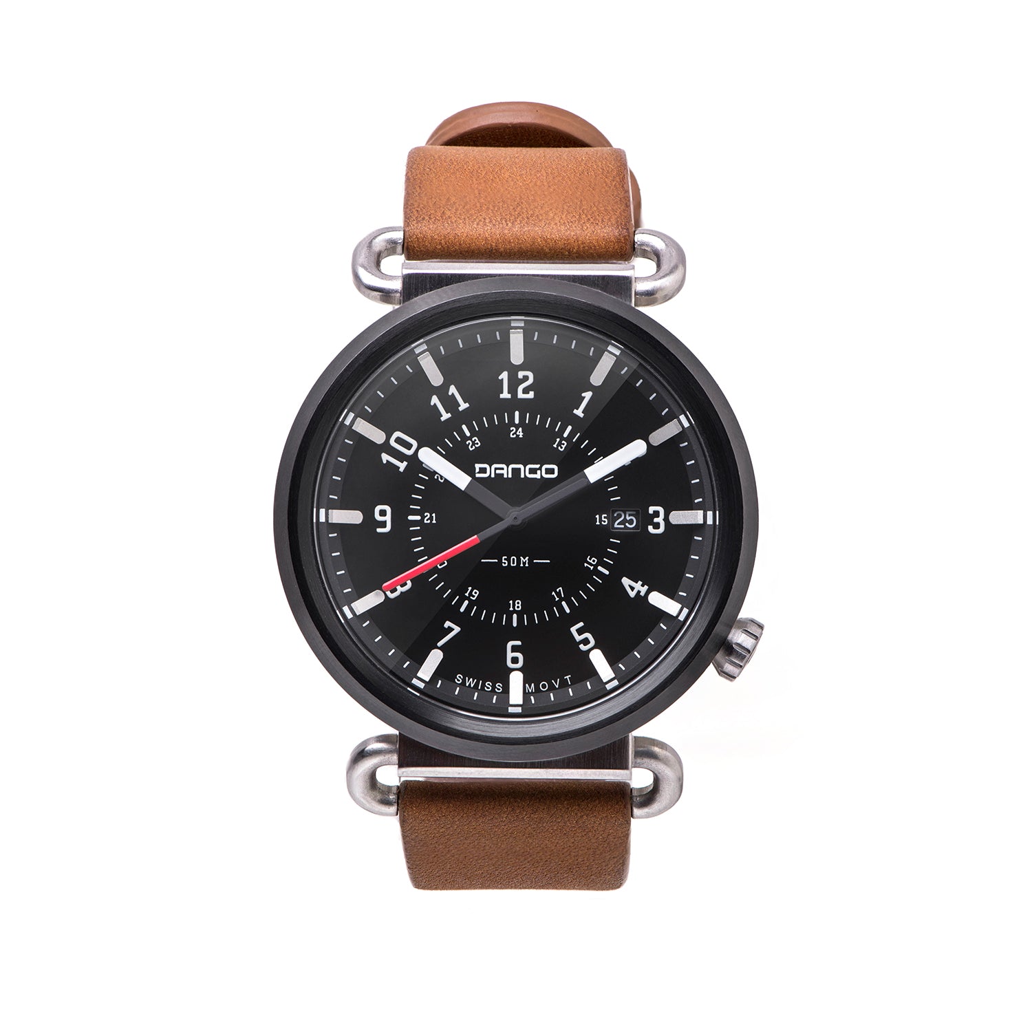 TK - 01 - Trek Watch with Italian Leather Strap - Whiskey Brown - Paranoid Ranch