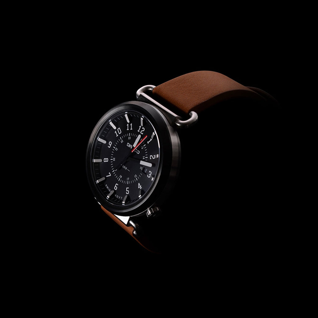 TK - 01 - Trek Watch with Italian Leather Strap - Whiskey Brown - Paranoid Ranch