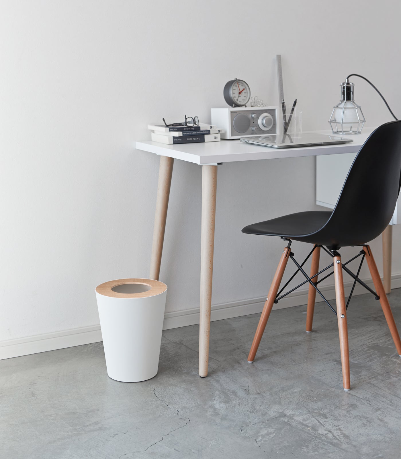 Trash Can - Round - Steel + Wood - Paranoid Ranch