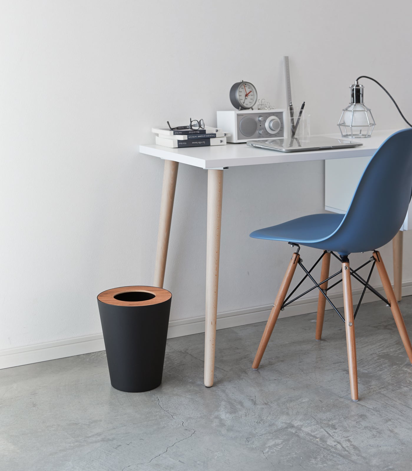 Trash Can - Round - Steel + Wood - Paranoid Ranch