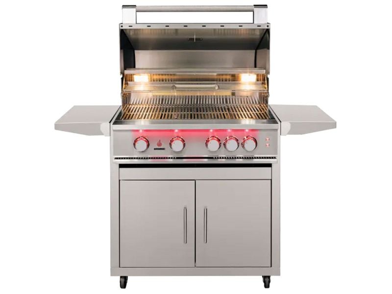 TrueFlame 32 - Inch 4 - Burner Freestanding Gas Grill with Rear Infrared Burner and Grill Lights - Paranoid Ranch