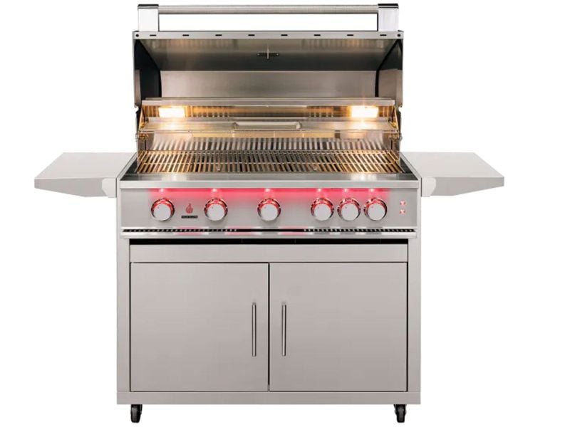 TrueFlame 40 - Inch 5 - Burner Freestanding Gas Grill with Rear Infrared Burner and Grill Lights - Paranoid Ranch