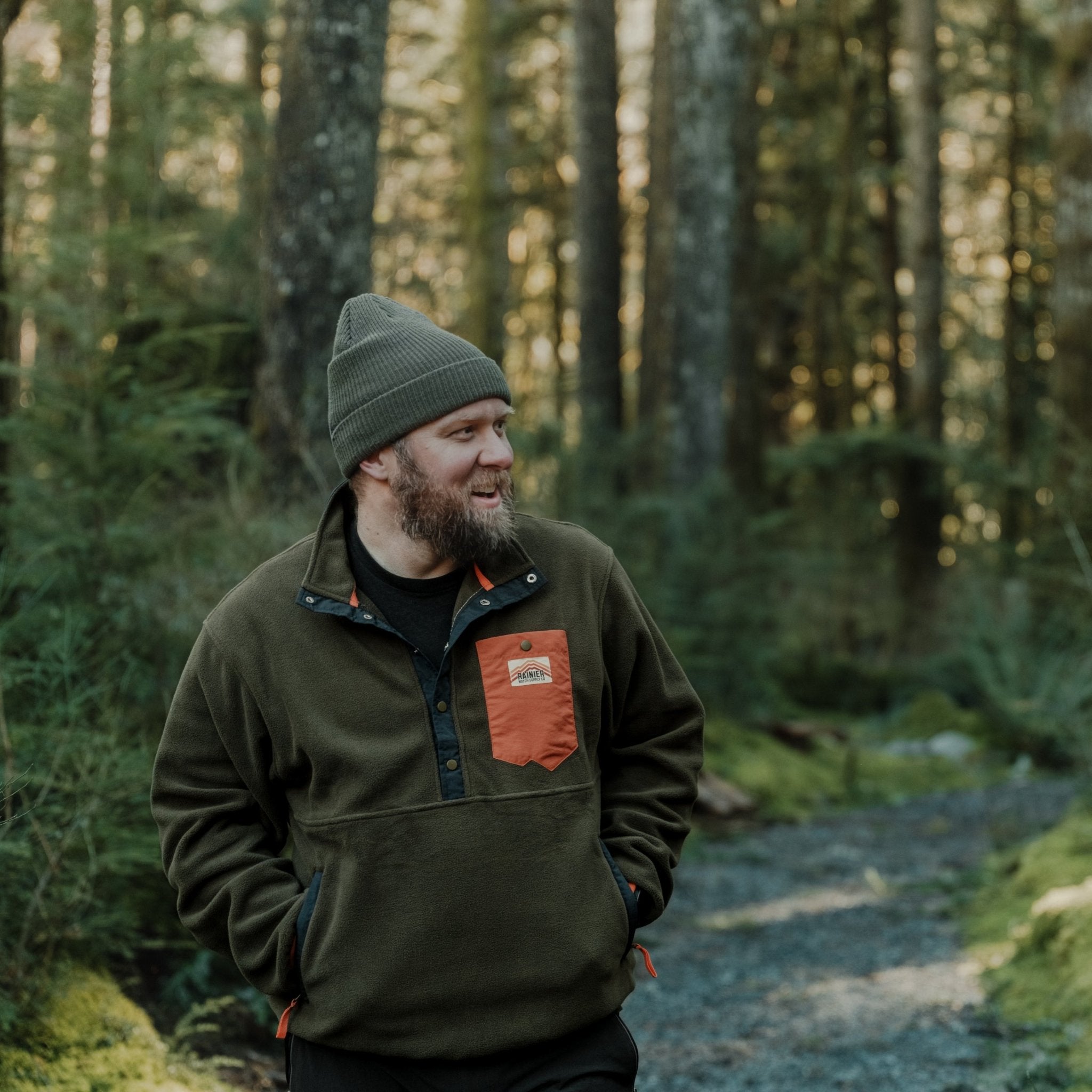 Turbo Recycled Fleece Pullover Jacket - Forest Green - Paranoid Ranch
