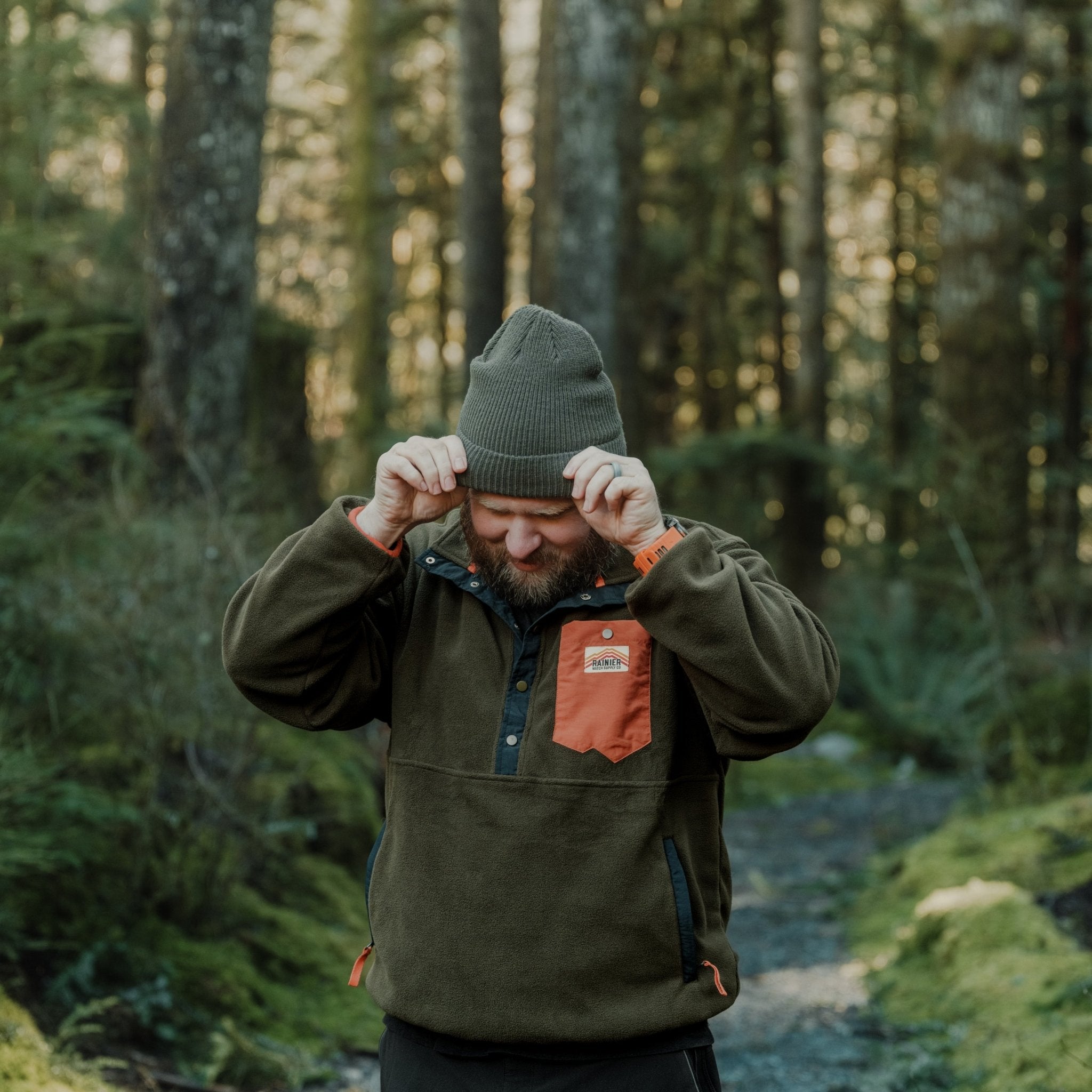 Turbo Recycled Fleece Pullover Jacket - Forest Green - Paranoid Ranch