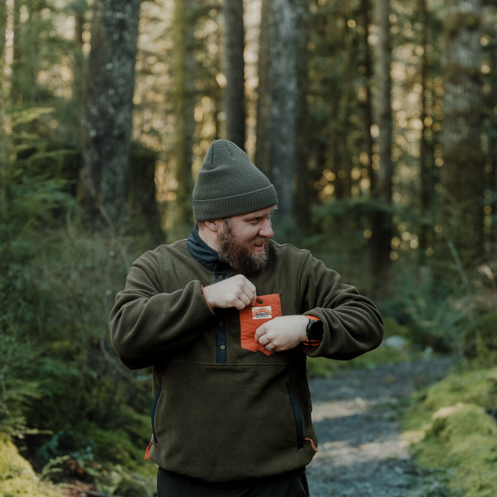Turbo Recycled Fleece Pullover Jacket - Forest Green - Paranoid Ranch
