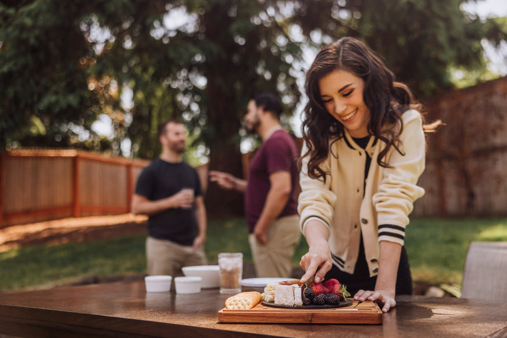 Turntable Acacia and Slate Cheese Board with Knife - Paranoid Ranch
