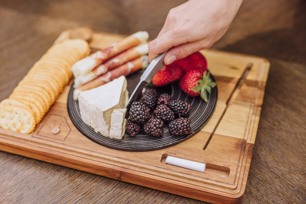Turntable Acacia and Slate Cheese Board with Knife - Paranoid Ranch