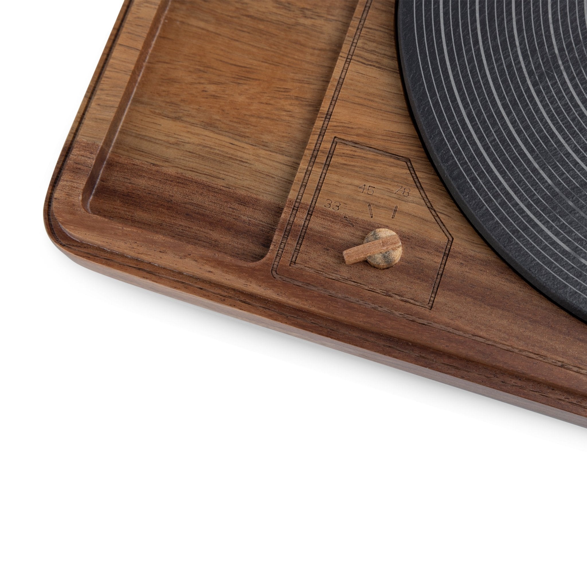 Turntable Acacia and Slate Cheese Board with Knife - Paranoid Ranch
