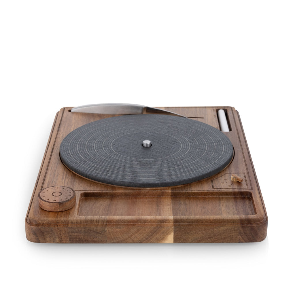Turntable Acacia and Slate Cheese Board with Knife - Paranoid Ranch