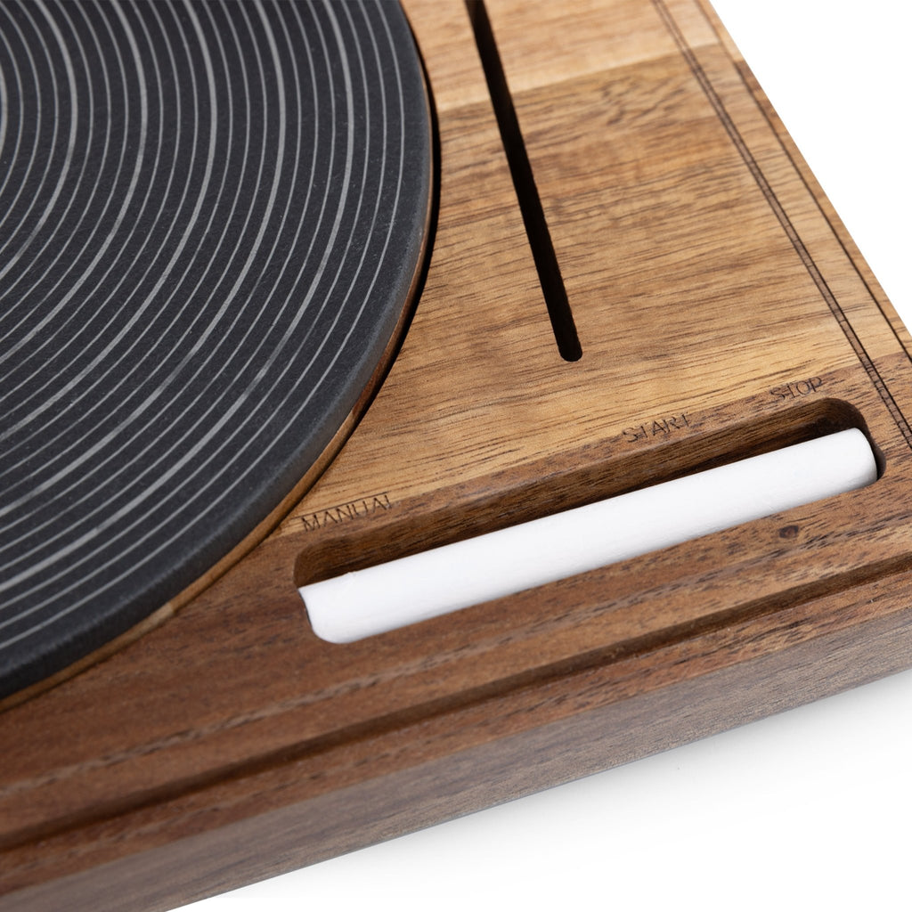Turntable Acacia and Slate Cheese Board with Knife - Paranoid Ranch